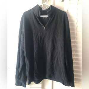 J-Crew 1/4 zip black pullover